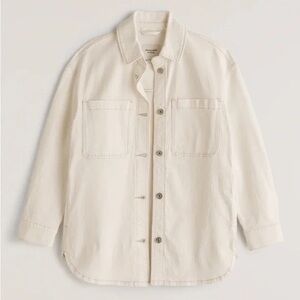 ABERCROMBIE Off-White Denim Shirt Jacket